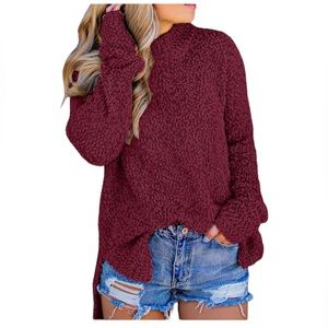 •NWT•XL-2X•MEET ME IN ARGENTINA MERLOT POPCORN SWEATER•NEW